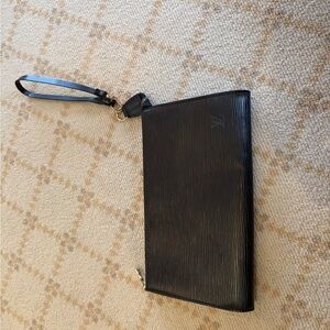 Louis Vuitton Black Epi Leather Wristlet Clutch